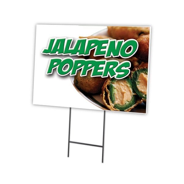 Signmission Jalapeno Poppers Yard Sign & Stake outdoor plastic coroplast window, C-1216 Jalapeno Poppers C-1216 Jalapeno Poppers - main